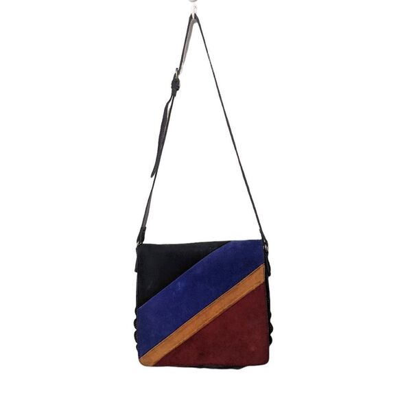 PATRICIA NASH Luca Dj Color Block Multicolor Suede Leather Crossbody Bag - Picture 1 of 15